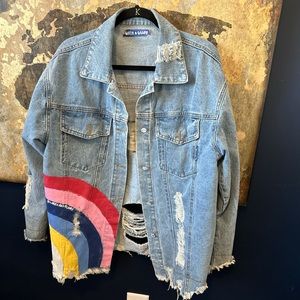 Wren & Glory ALL WE NEED' DENIM JACKET Size Medium/Large Worn once.